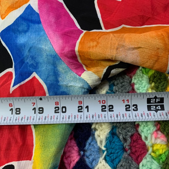 Vintage 80s 90s Studio Image Abstract Print Art Rainbow Top High Neck Cr… - Picture 10 of 12